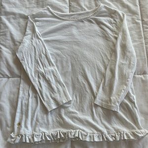 Lilly Pulitzer Cute Kids L White Long Sleeved Ruffle Top